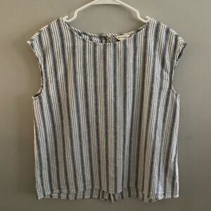 Max Studio linen Blend striped Blouse top.